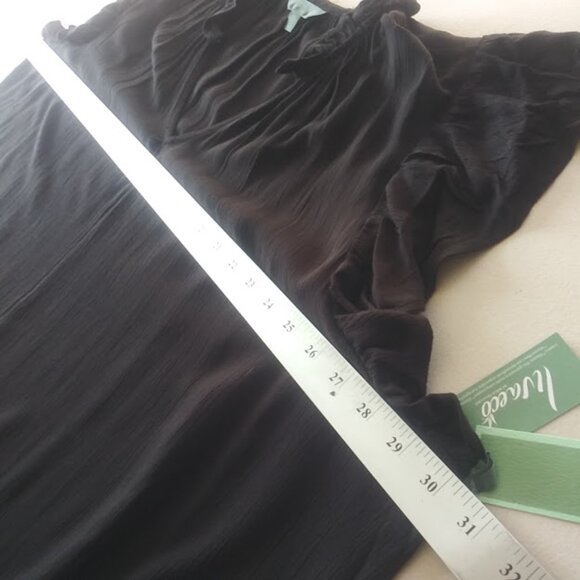 Terra & Sky flutter sleeve black blouse women's size 3X - Picture 7 of 14